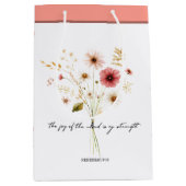 主の喜び ミニマリスト 花柄 ミディアムペーパーバッグ (正面)