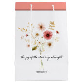 主の喜び ミニマリスト 花柄 ミディアムペーパーバッグ (裏面)