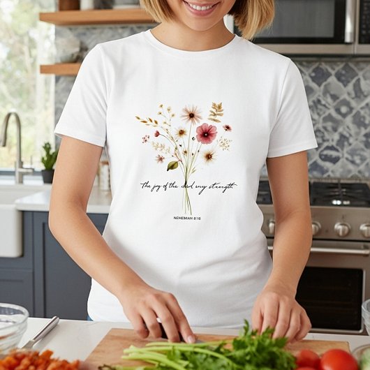 主の喜び ミニマリスト 花柄 Tシャツ