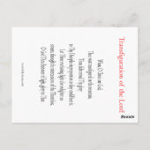 主の変容祈りの言葉 ポストカード (裏面)