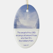 主の天使がエンカのまわりにンプ,詩篇34:7 セラミックオーナメント (右)