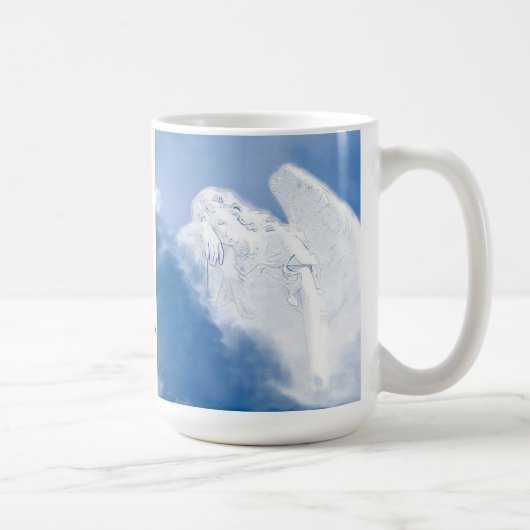 主の天使がエンカのまわりにンプ，詩篇34:7 マグカップ (右)