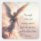 主の天使は聖書の聖なる書物、 経典を包む スクエアシール (正面)