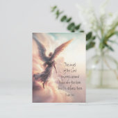 主の天使は聖書の聖なる書物、 経典を包む ポストカード (スタンド正面)