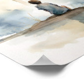 主の子供の水色のプリントミニマリスト ポスター (角)