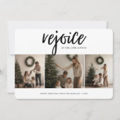 主の宗教的なクリスマスで喜ぶ3写真 シーズンカード (正面)