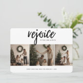 主の宗教的なクリスマスで喜ぶ3写真 シーズンカード (スタンド正面)