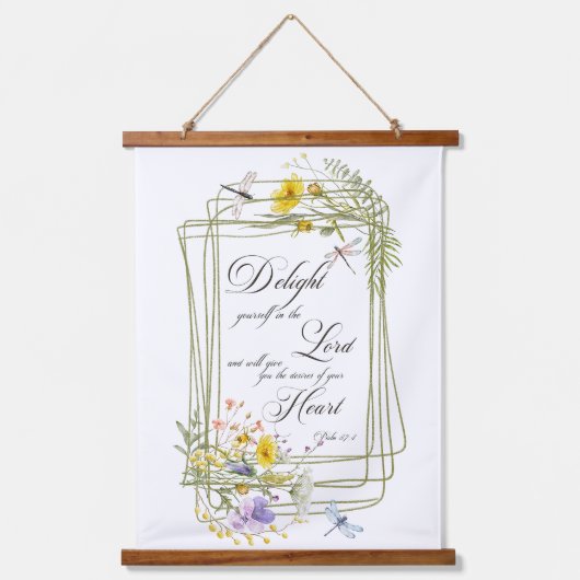 主の山花のフレームで自分自身を楽しむ 吊り下げ型タペストリー (正面)