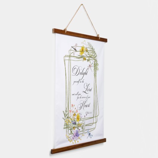 主の山花のフレームで自分自身を楽しむ 吊り下げ型タペストリー (傾斜あり)