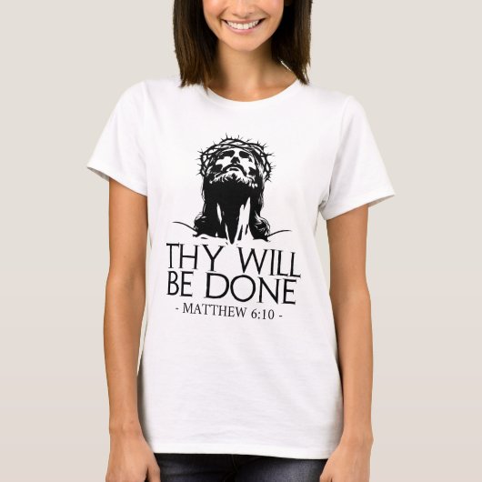 主の御心が成るように クリスチャン信仰 聖書の詩 Tシャツ (正面)