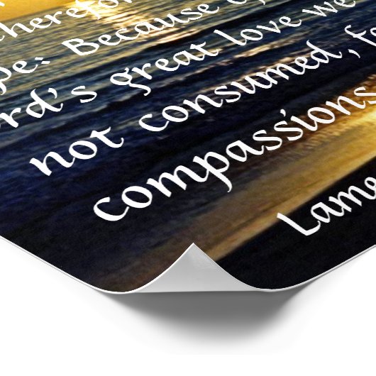 主の愛の聖句素晴らしを思い出させる日の出 ポスター (角)