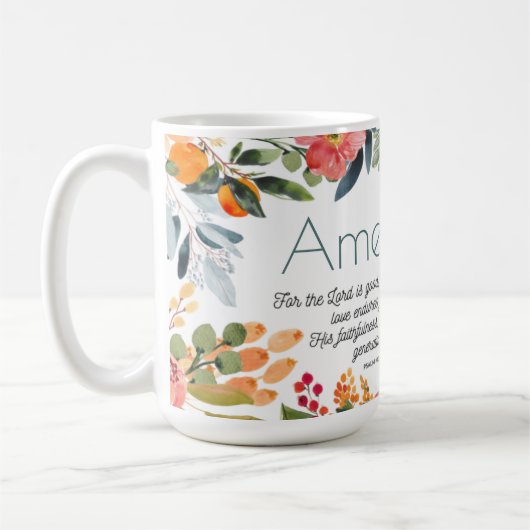 主の愛は明るいフローラ名マグに耐える コーヒーマグカップ (左)