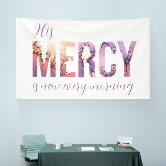 主の慈しみは更新される 横断幕 (トレードショー)