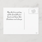 主の持つ世界への喜びクリスマス来。 シーズンポストカード (裏面)