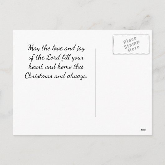 主の持つ世界への喜びクリスマス来。 シーズンポストカード (裏面)