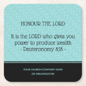 主の教会の仕事を守パーソナライズされたる スクエアペーパーコースター (正面)