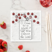 主の来キリストを崇拝しよう、クリスマス スタンダードランチョンナプキン (インサイチュ)