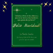 主の栄光が輝く　ルカの福音書2章14節より　黄金と緑のクリスマス 箔シーズンカード