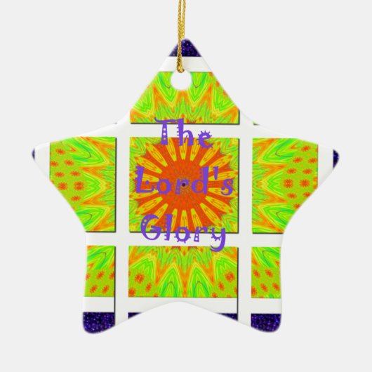主の栄光のパターン図文字デザイン セラミックオーナメント (正面)