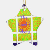 主の栄光のパターン図文字デザイン セラミックオーナメント (左)