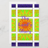 主の栄光:美しい素晴らしいカラフルアート 便箋 (正面/裏面)