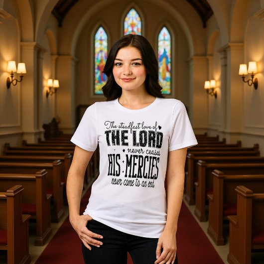 主の永遠の愛は尽きることがない Tシャツ