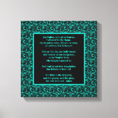 主の祈りの言葉わが父の抽象芸術 キャンバスプリント (正面)