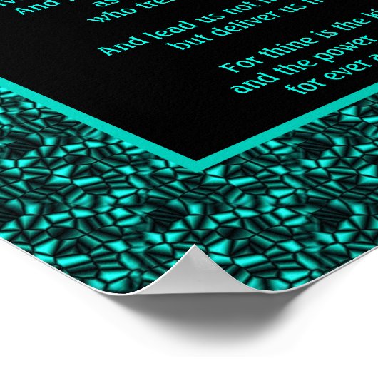 主の祈りの言葉わが父の抽象芸術 ポスター (角)