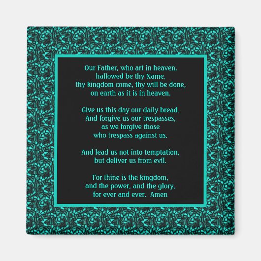 主の祈りの言葉わが父の抽象芸術 マグネット (正面)