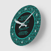 主の祈りの言葉わが父の抽象芸術 ラウンド壁時計 (傾斜)