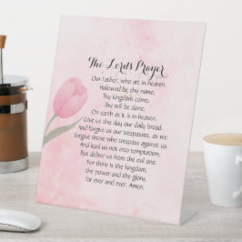 主の祈りの言葉をフィーチャーしたホームデコール 台座サイン