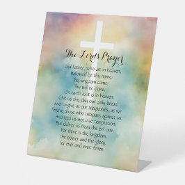 主の祈りの言葉をフィーチャーしたホームデコール 台座サイン