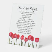 主の祈りの言葉をフィーチャーしたホームデコール 台座サイン (正面)