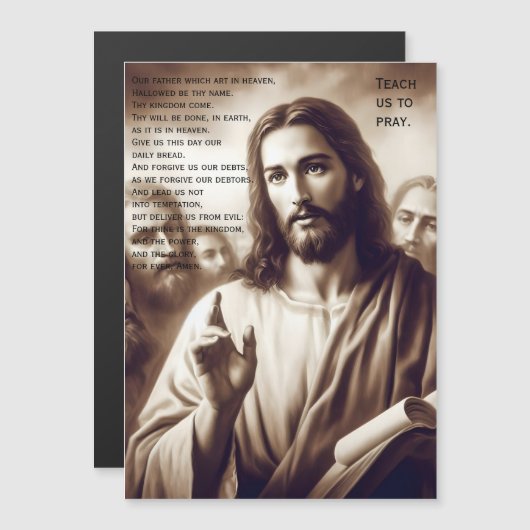 主の祈りの言葉イエス教え米磁石 (正面/裏面)