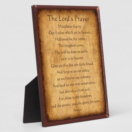 主の祈りの言葉プラーク、カスタマイズ可能なプラーク フォトプラーク (側面)