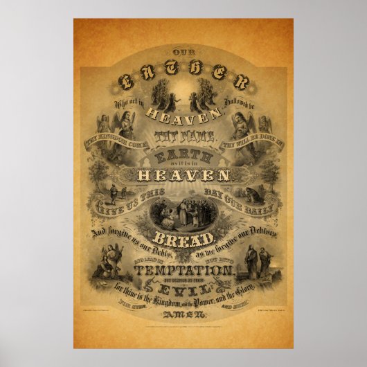 主の祈りの言葉ポスター4 ポスター (正面)