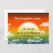 主の祈りの言葉マタイ6:10汝の国来 ポストカード (正面/裏面)