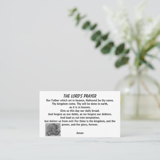 主の祈りの言葉マタイ6:9 名刺 (スタンド正面)