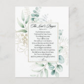 主の祈りの言葉マタイ6:9-13ユーカリの枠 ポストカード (正面)