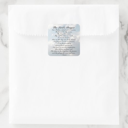 主の祈りの言葉マタイ6:9-13聖書の聖句 スクエアシール (バッグ)
