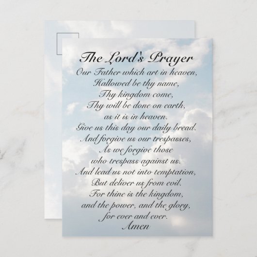 主の祈りの言葉マタイ6:9-13聖書の聖句 ポストカード (正面/裏面)
