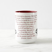 主の祈りの言葉マット9:6-13信仰コーヒーマグ マグカップ (中央)