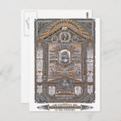 主の祈りの言葉ヴィンテージ版木、銅版、版画（オレンジ） ポストカード (正面/裏面)