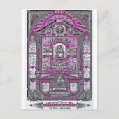 主の祈りの言葉ヴィンテージ版木、銅版、版画（ピンク） ポストカード (正面)