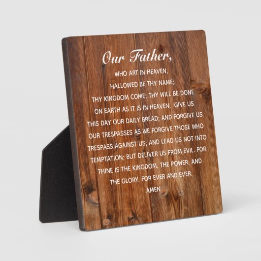 主の祈りの言葉天国で芸術する私たちの父 フォトプラーク (正面)