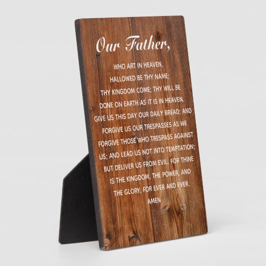 主の祈りの言葉天国で芸術する私たちの父 フォトプラーク (側面)