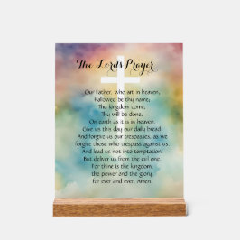 主の祈りの言葉水の色クロス アクリルサイン