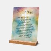 主の祈りの言葉水の色クロス アクリルサイン (傾斜)