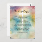 主の祈りの言葉水の色クロス ポストカード (正面/裏面)