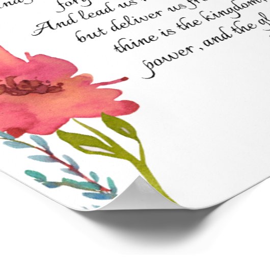 主の祈りの言葉水彩壁画ポスター ポスター (角)